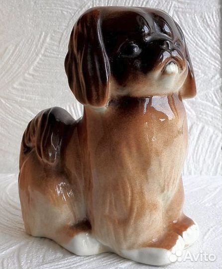 Фарфоровая Статуэтка Пекинес лфз СССР 1970