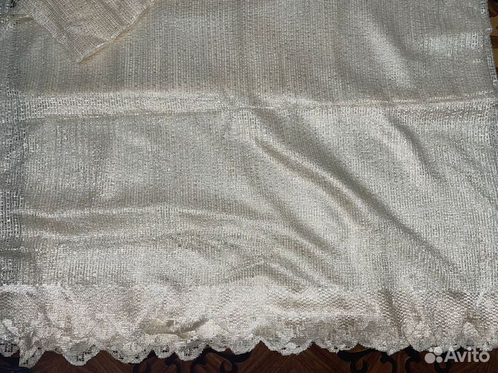 Занавеска арка на лоджию паутинка,цвет молочный,7м