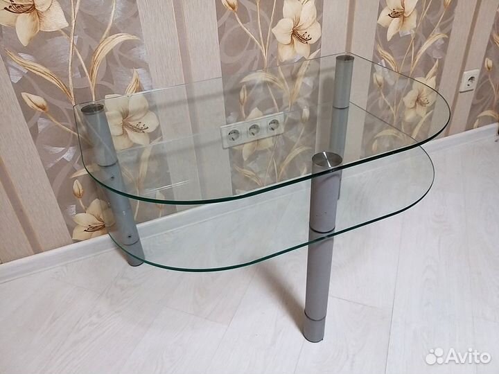 Тумба столик стеклянный подставка под телевизор TV