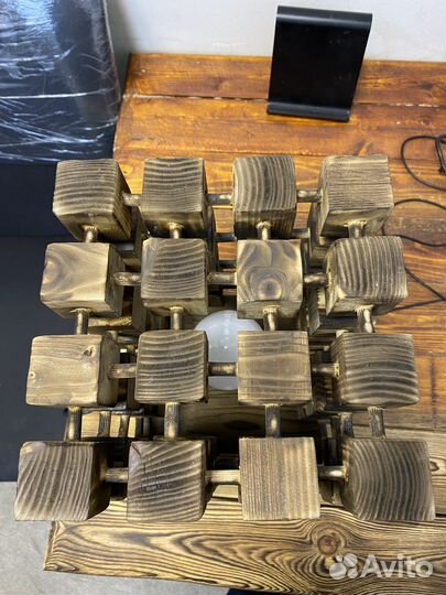 Светильник квадрат деревянный