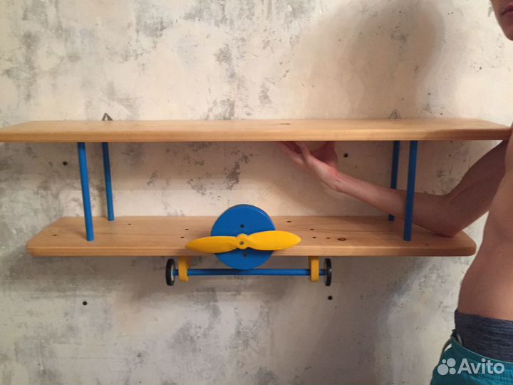 Полка настенная. Детская полка самолёт для ирушек