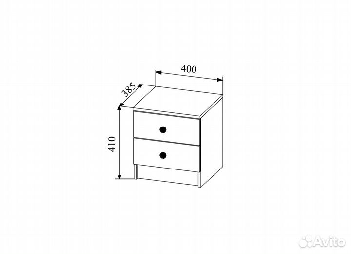 Тумба прикроватная тд 400.1 Сканди Белый глянец/Ду