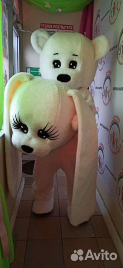 Ростовая кукла 2 в 1 Зайка и Мишка