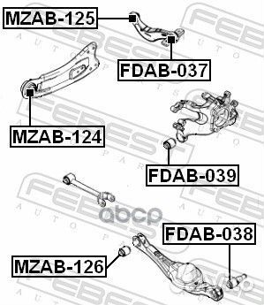 Сайлентблок цапфы зад прав/лев fdab039 Febest