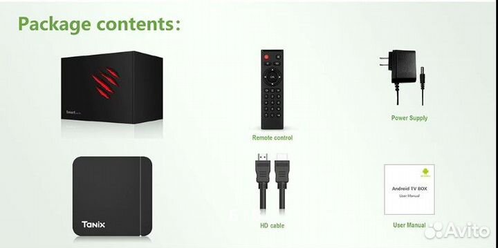 Android Tv Box Tanix W2; 2G/16G;Wi-Fi 2,4/5 Гц+BT