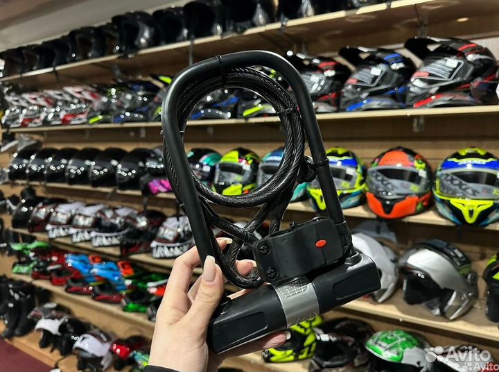 Замок дуга + трос для мото противоугонный