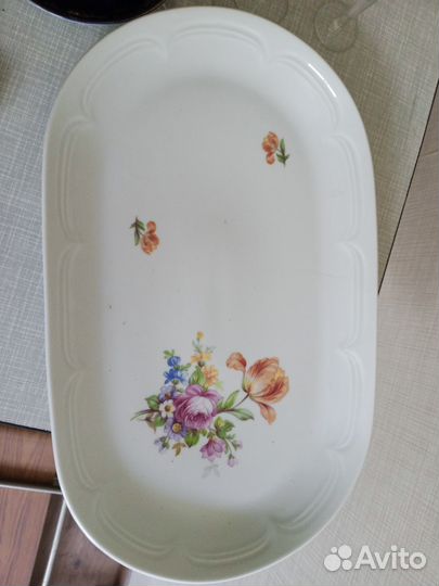 Посуда ГДР Kahla, зик: селедочница, тарелки, блюдо