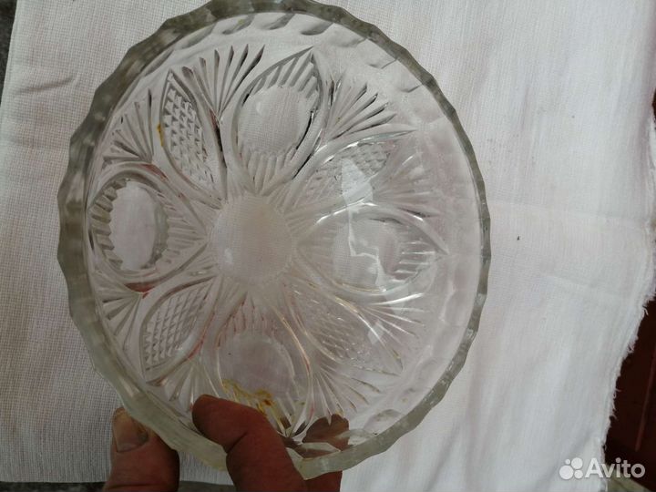 Хрустальные Салатник, конфетница времен СССР