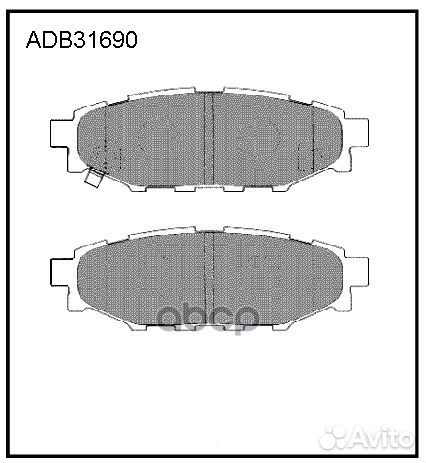 Колодки тормозные дисковые зад ADB31690 ALL