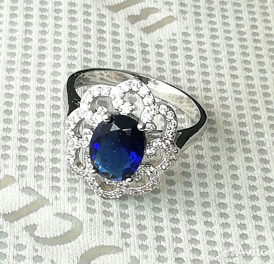 Кольца 17,5, 18,5 танзанит, иолит серебро К271