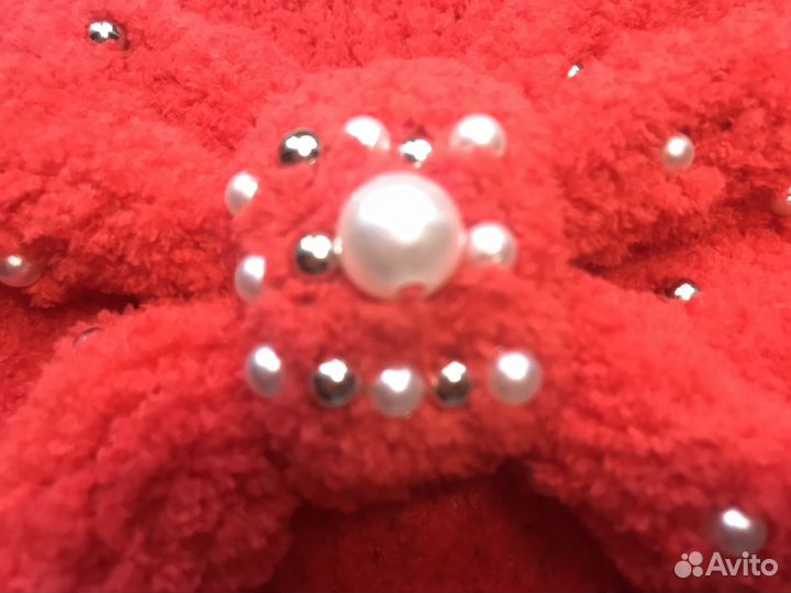 Повязка плюшевая с бусинами ручной работы