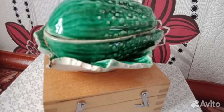 Шкатулка-Масленка фаянсовая 