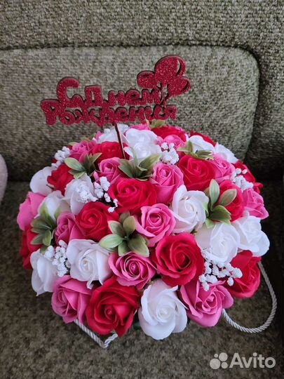 Букет из мыльных роз