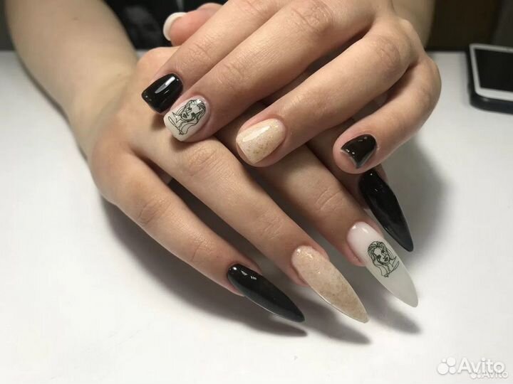 Маникюр наращивание ногтей