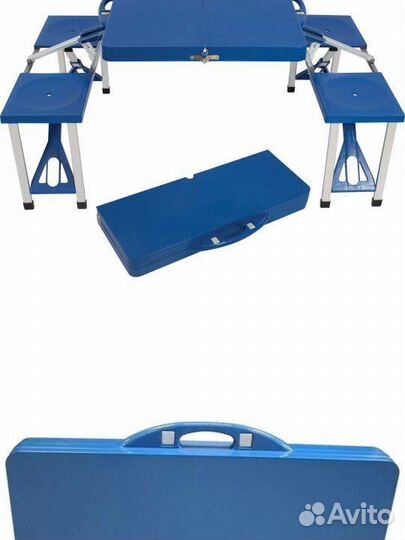 Стол складной со скамейками в чемодане новый