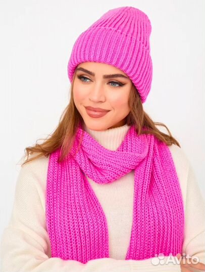Шапка бини и шарф комплект