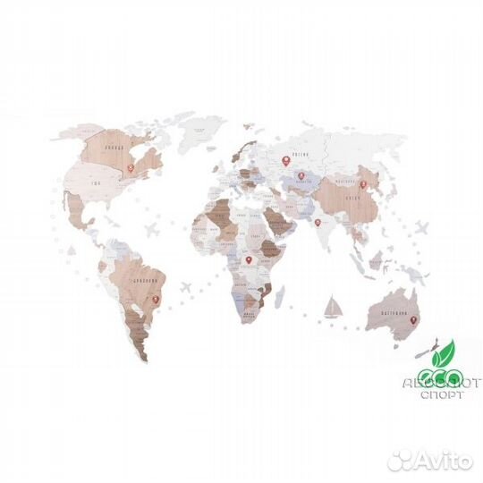 3D Карта мира Unico декор