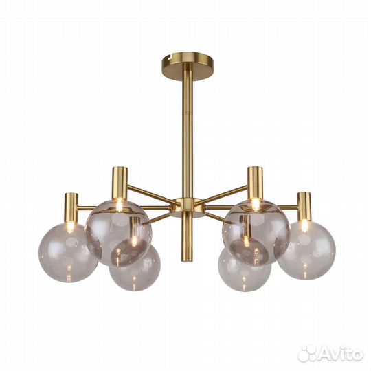 Люстра металл и стекло в спальню современная