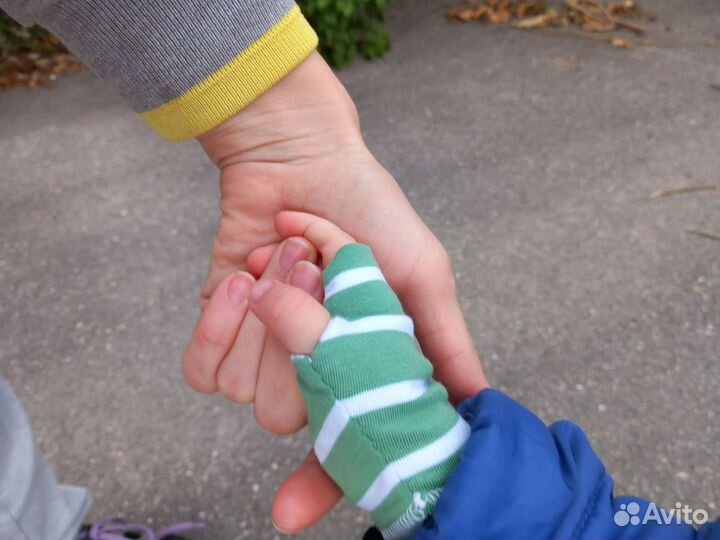 Митенки детские полосатые