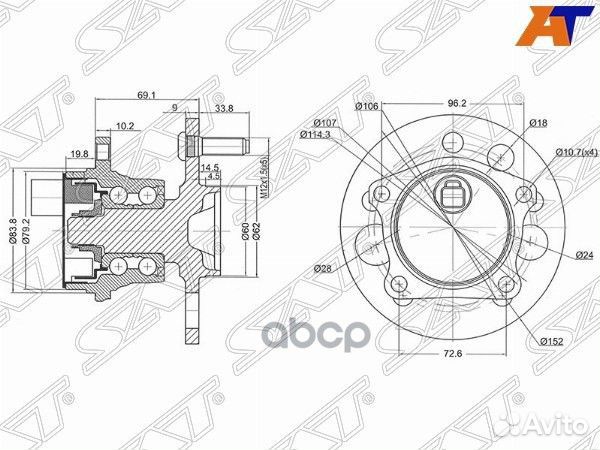 Ступичный узел задн. toyota