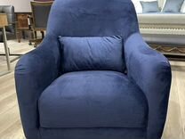 Кресло акцентное темно-синее