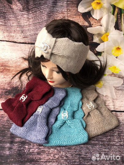 Повязка на голову вязаная