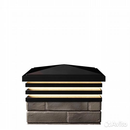 Колпаки на столбы забора с подсветкой