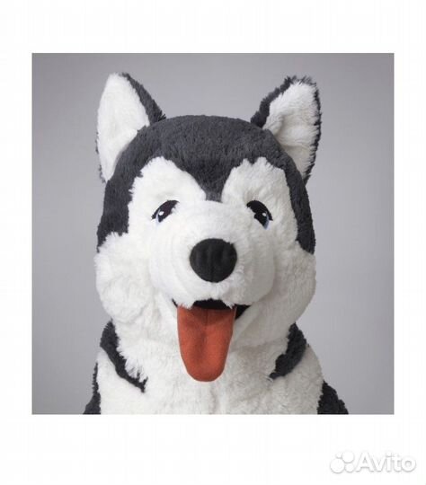 Икеа ливлиг Собака хаски, 57 см, черный/белый