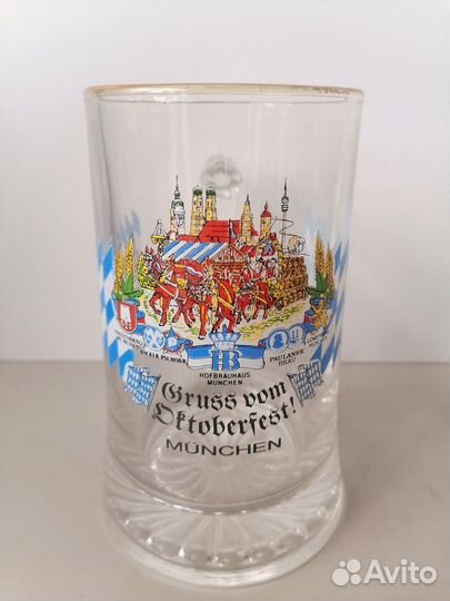 Пивная кружка стеклянная, фарфор