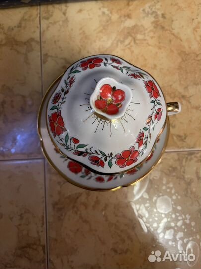 Чашка с блюдцем и крышкой лфз СССР