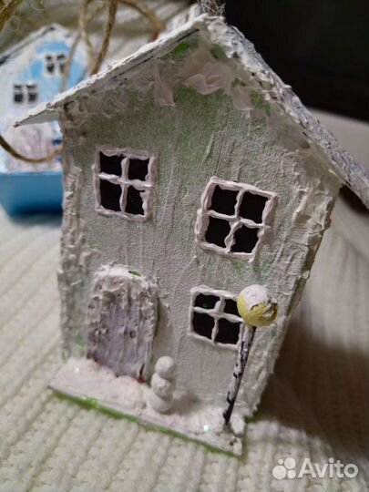Елочные игрушки домики ручной работы