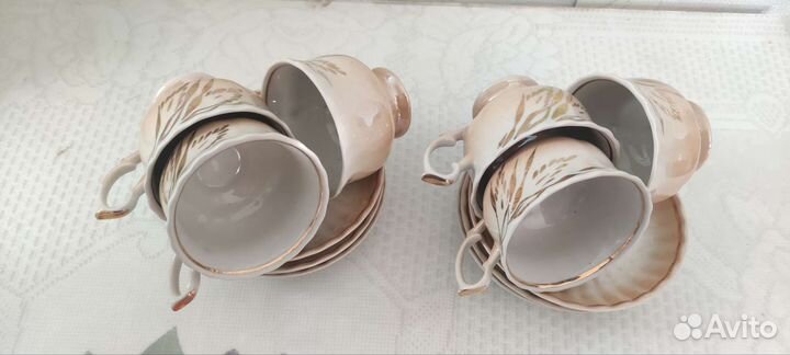 Чайно кофейный сервиз, чайник, кружки