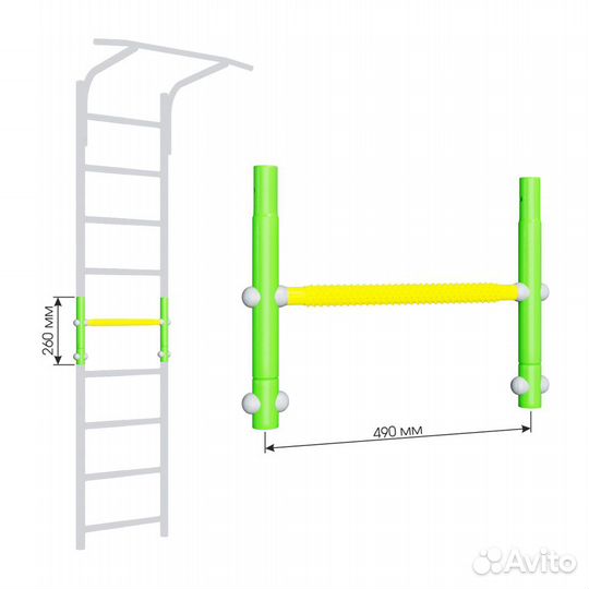 Вставка Зелёная - для шведских стенок Романа