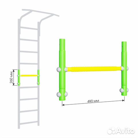 Вставка Зелёная - для шведских стенок Романа
