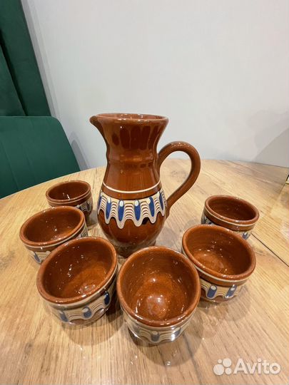 Болгарский керамичиский набор(Кувшин и 6 стопок)