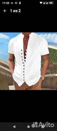 Рубашка мужская лен 52 54