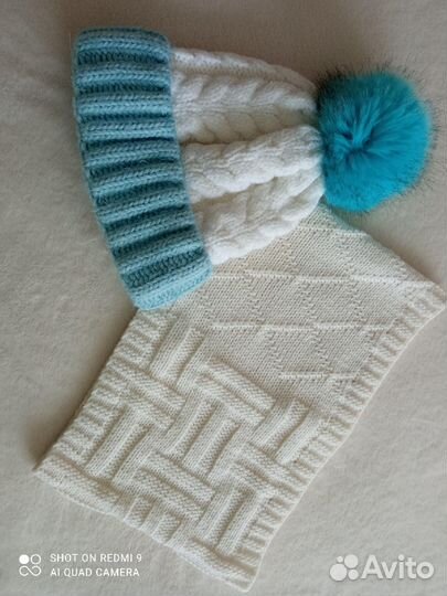 Зимняя женская шапка и снуд новые