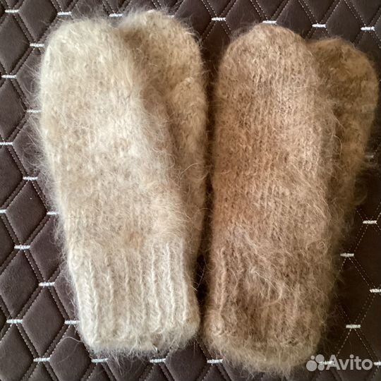 Мужские варежки из собачьей шерсти