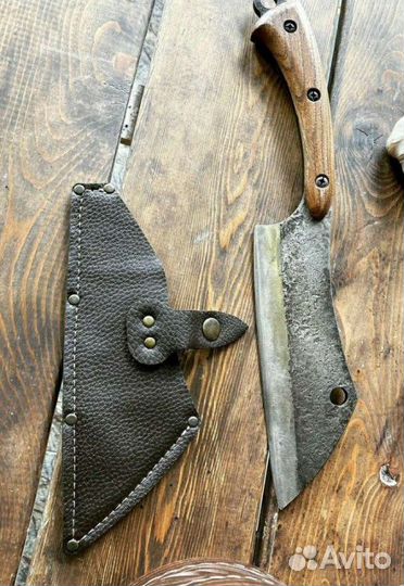 Нож-тяпка для мяса сталь Х45, кованый, ручка ясень