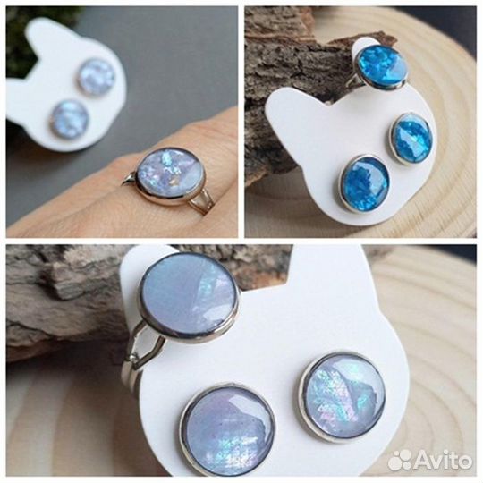 Кольцо и серьги с перламутром.На подарки