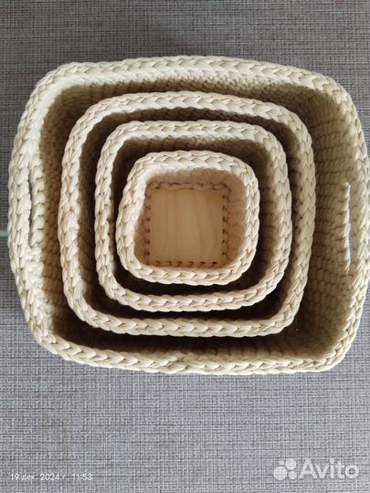 Набор корзин из трикотажа новые ручная работа