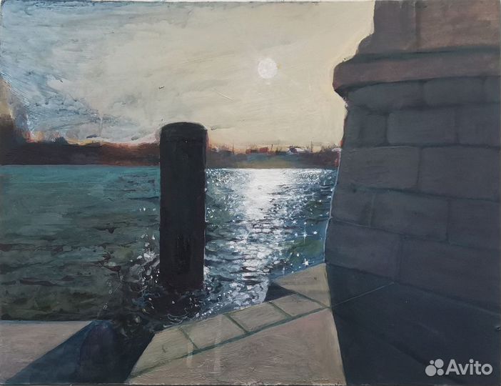 Картина акрилом Университетская набережная Спб