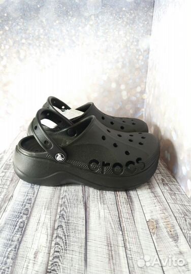 Crocs платформа артикул 208186 чёрный