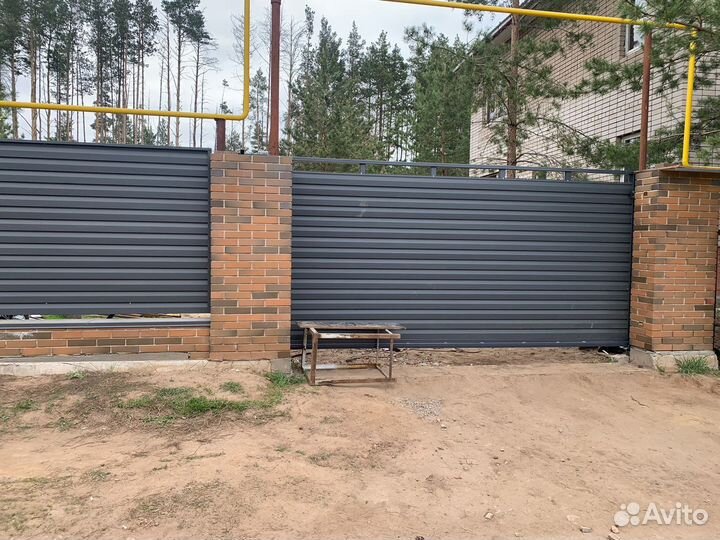 Откатные ворота под ключ с доставкой и установкой