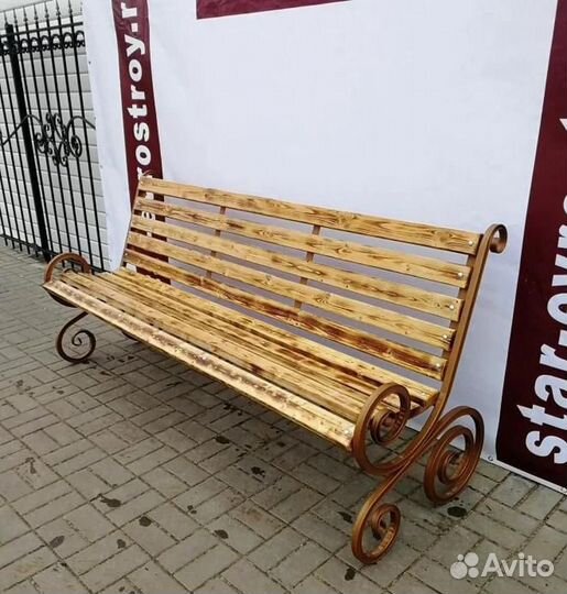 Кованые лавочки-скамейки