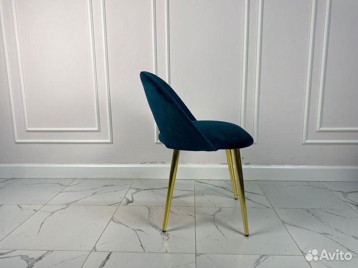 Стул Комо, сине-зеленый бархат