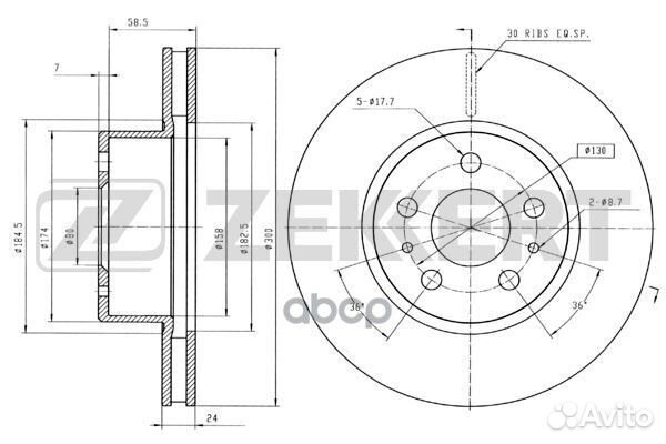 Диск торм. перед. Citroen Jumper (230 244 Z )