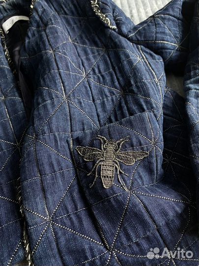 Sandro paris embroided bee logo denim jacket