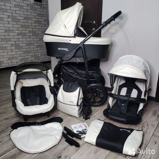 Коляска verdi sonic plus 3 в 1 эко кожа