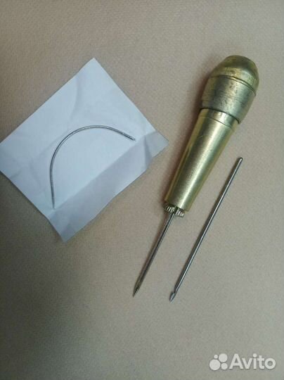 Шило 2 в 1 игла-крючок+игла изогнутая 2 шт